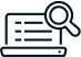 Document and magnifying glass icon representing an exhausting experience.