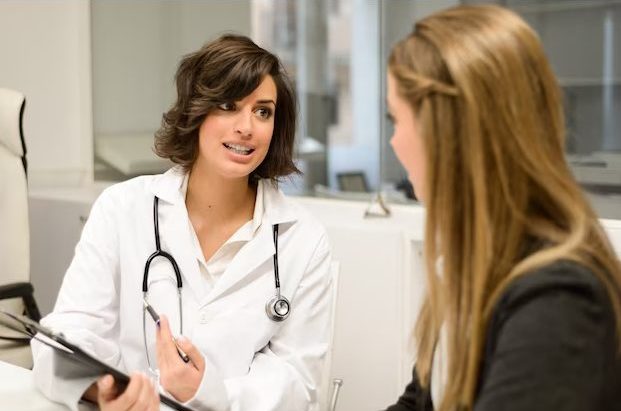 woman getting medical attention