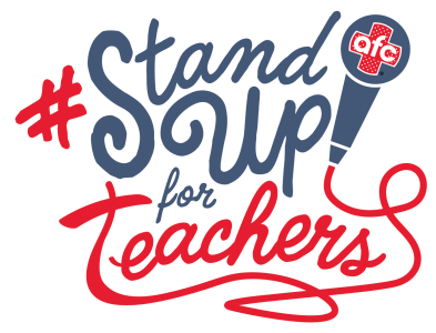 Stand Up For Teachers Logo - Logo with Microphone