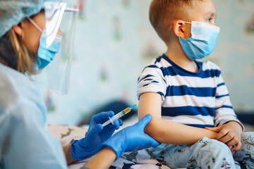 Young boy getting his annual flu shot at AFC Urgent Care North Worcester