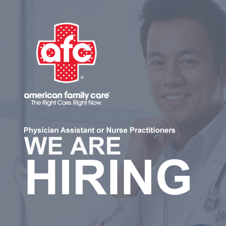 Image of a smiling female nurse at AFC Urgent Care.