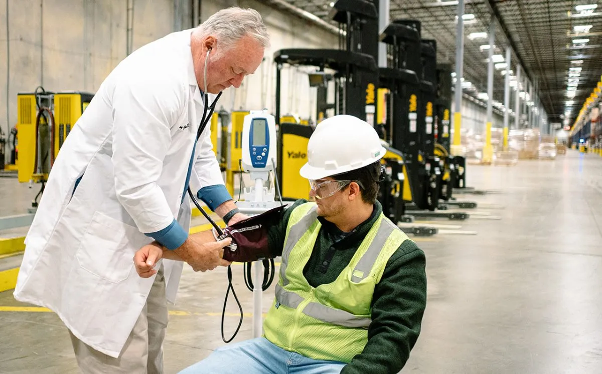 Blood pressure check for employees